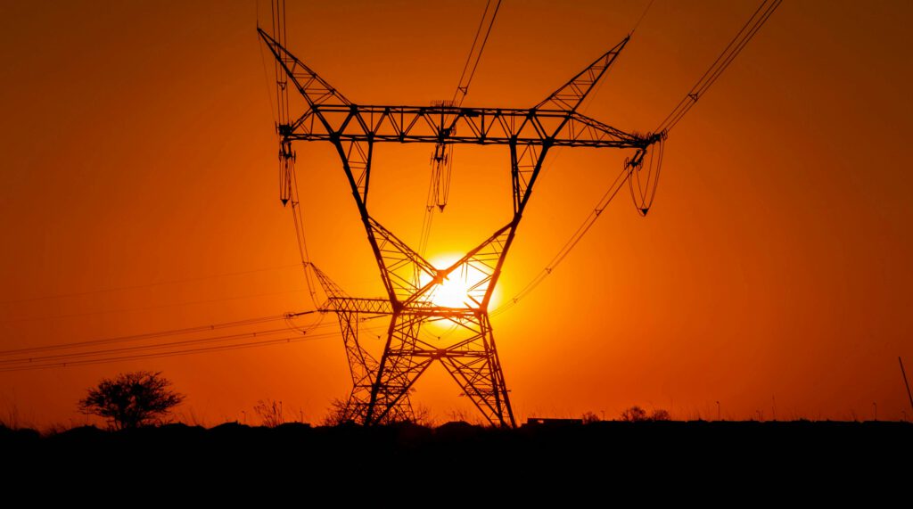 SUNSET THROUGH POWERLINES